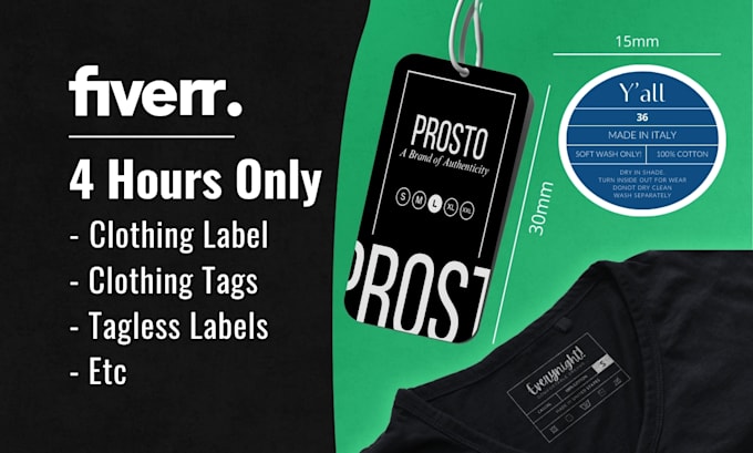 Gig Preview - Design clothing label clothing tag hang tag neck label in only 4 hours