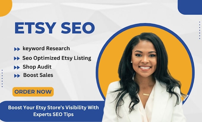 Gig Preview - Use etsy SEO to promote traffic and etsy rank