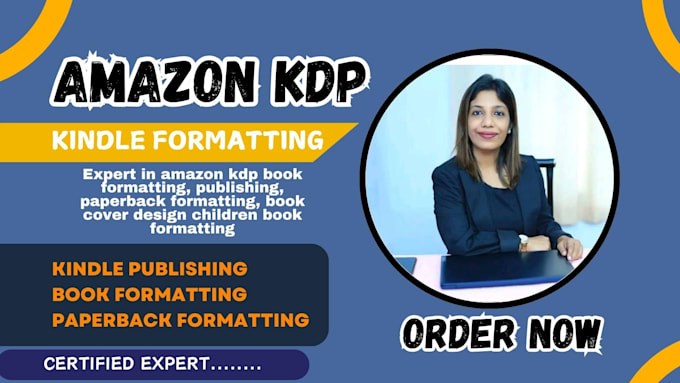 Gig Preview - Amazon kdp book publishing kdp book formatting paperback formatting kindle kdp