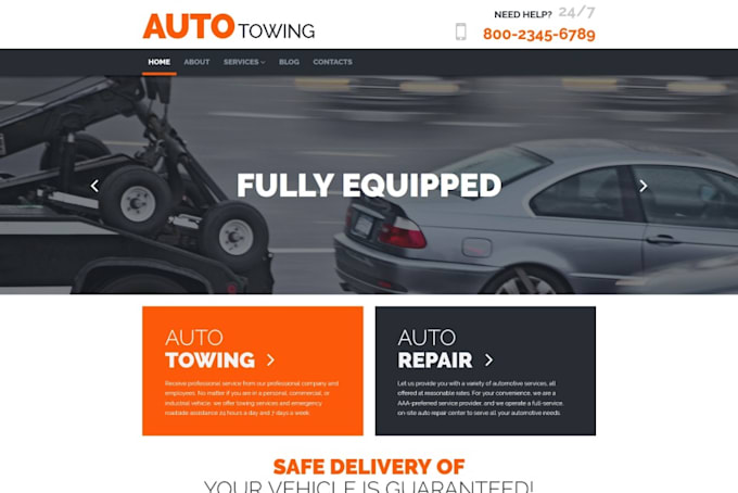 Gig Preview - Design professional towing website, courier, freight, delivery, towing website