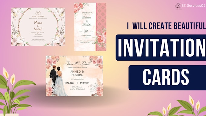 Gig Preview - Design beautiful invitation cards for weddings and events