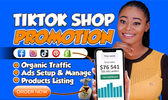 Gig Preview - Do tiktok marketing, tiktok shop promotion, tiktok sales or tiktok management