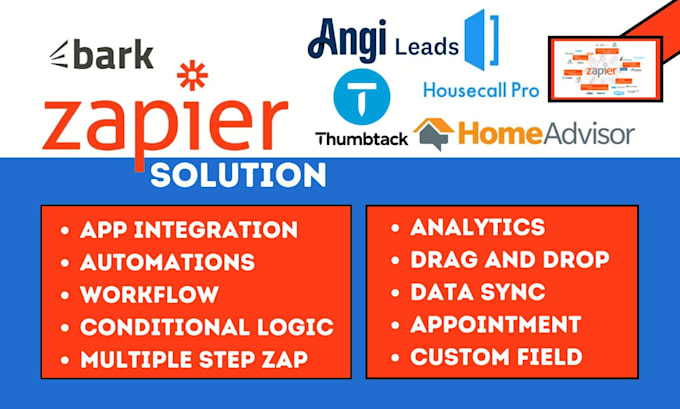 Gig Preview - Do zapier zap housecall pro homeadvisor thumbtack angi leads bark integration