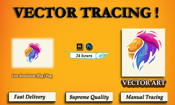 Gig Preview - Perfectly vector trace or design covert recreate raster, logo, image to vector