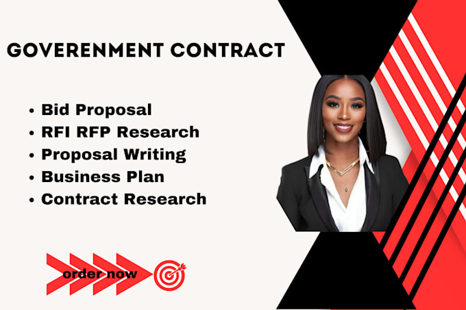 Gig Preview - Do government contract rebid proposal spond to rfp rfq do contract research