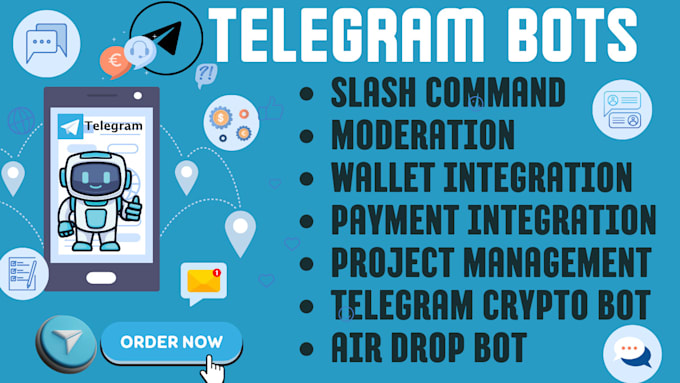 Bestseller - build telegram bot tg crypto airdrop bot chatbot moderation mini app tg api