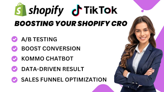 Gig Preview - Cro, cro audit, website audit, conversion rate, shopify tiktok, shopify converto