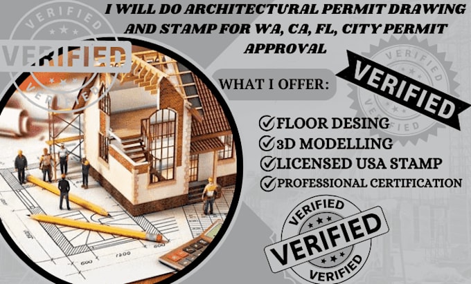 Gig Preview - Do architecture and civil structural drawings licensed stamp for city permit