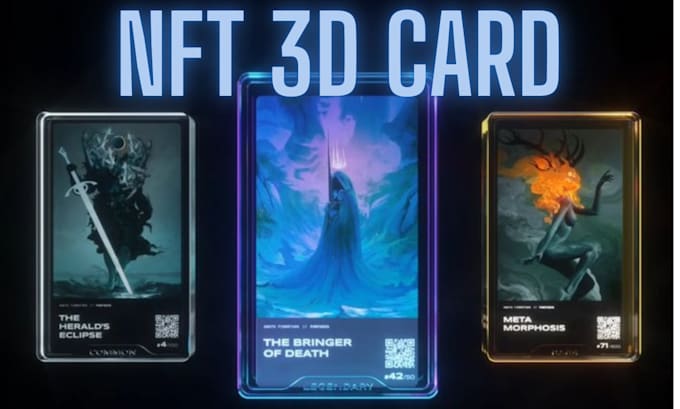 Gig Preview - 3d trading card animation, 3d nft card game nft animation