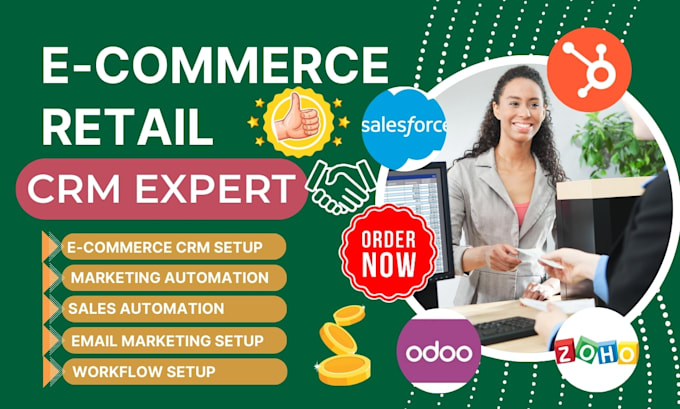 Gig Preview - Setup ecommerce retail crm using odoo salesforce hubspot zoho creatio keap app