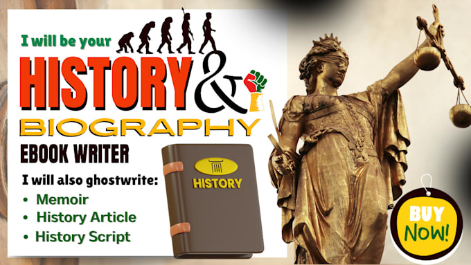 Gig Preview - Write history ebook, biography ebook, ebook writer, history research