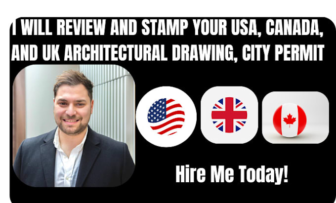 Bestseller - review and stamp your USA, canada, and UK architectural drawing, city permit