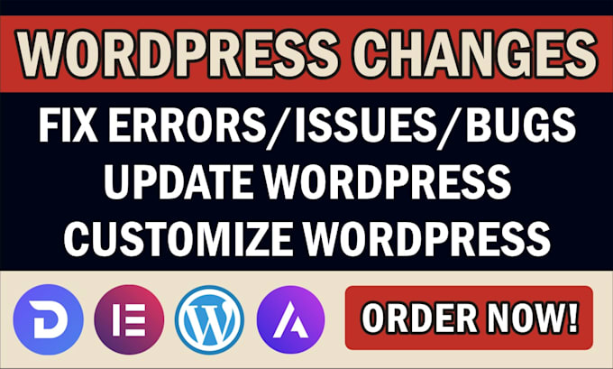 Gig Preview - Do wordpress changes update wordpress website edit wordpress wordpress changes