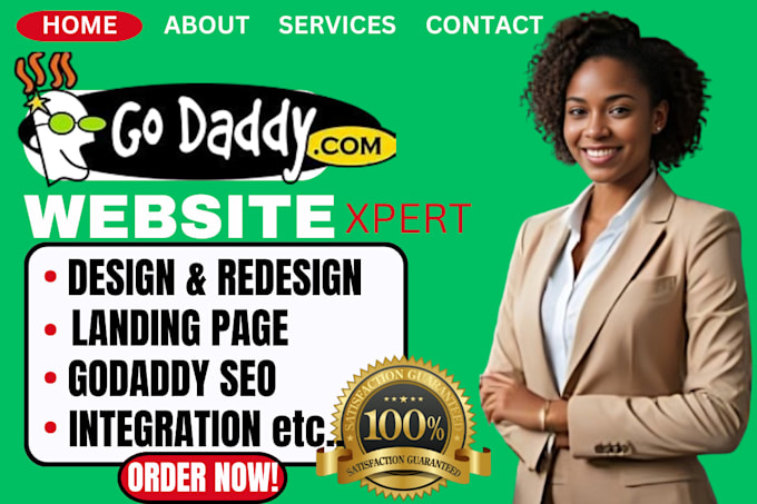 Gig Preview - Develop godaddy website design godaddy website resign godaddy