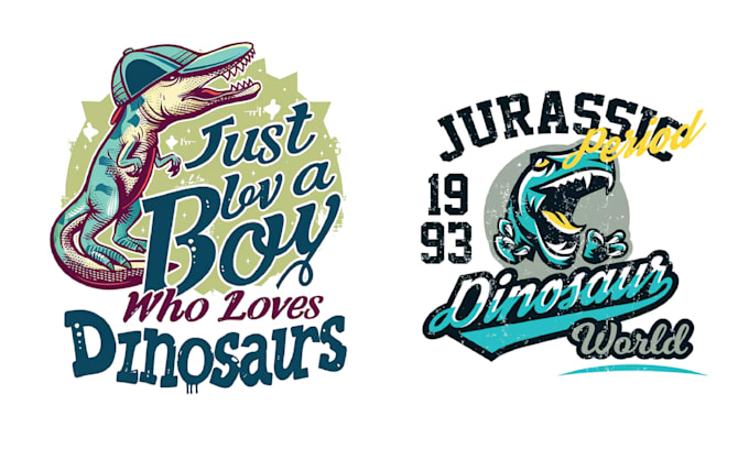 Gig Preview - Do vintage dinosaur logo and t shirt design