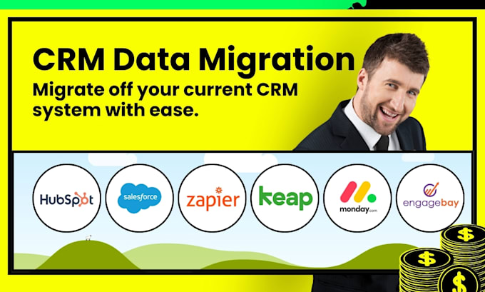 Gig Preview - Setup data migration hubspot crm salesforce zapier keap website monday engagebay