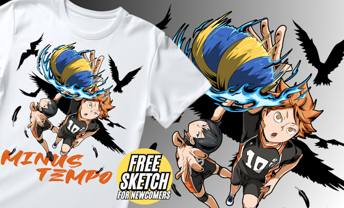 Gig Preview - Design anime cartoon t shirt design graphic streetwear for your clothing apparel