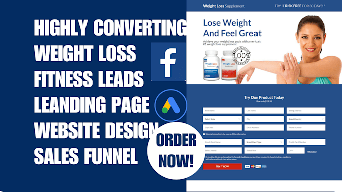 Gig Preview - Generate weight loss lead weight loss landing page fitness lead website design