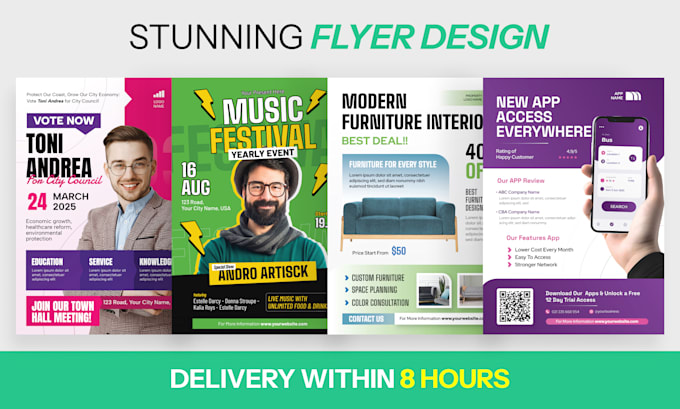 Gig Preview - Create flyer designs for business, marketing, and product