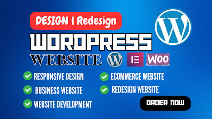 Gig Preview - Do wordpress website design redesign wordpress website design