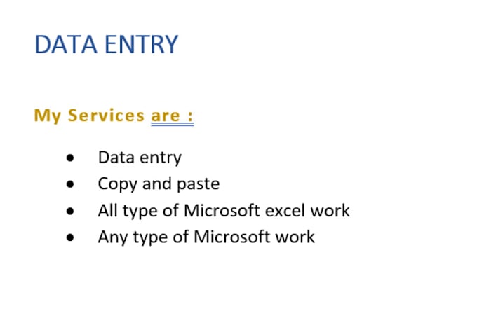 Gig Preview - Do any type of data entry work