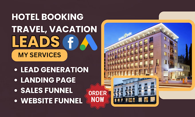 Gig Preview - Generate hotel booking travel leads hotel leads vacation lead generation hotel