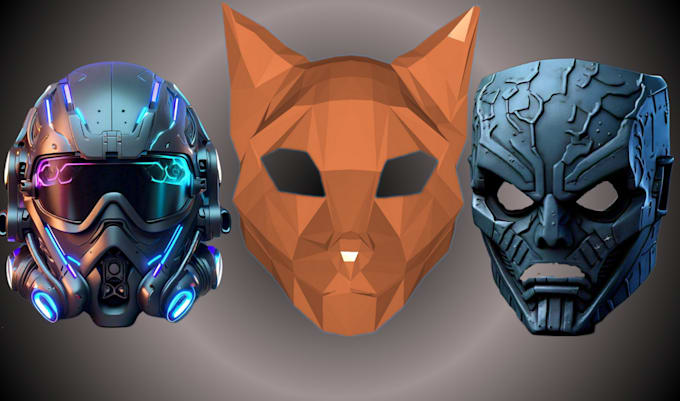 Gig Preview - Custom 3d mask, 3d helmet, helmet mask cosplay model for 3d printing