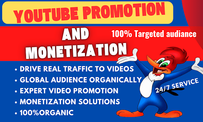 Gig Preview - Do organic youtube video promotion and channel promotion for monetization