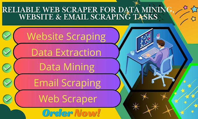 Gig Preview - Do website scraping, data mining, email scraping by expert web scraper