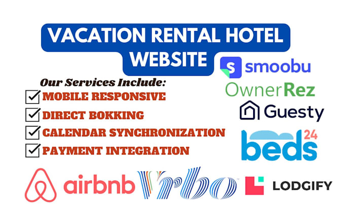 Gig Preview - Vacation rental website short term rental airbnb direct booking vacation website