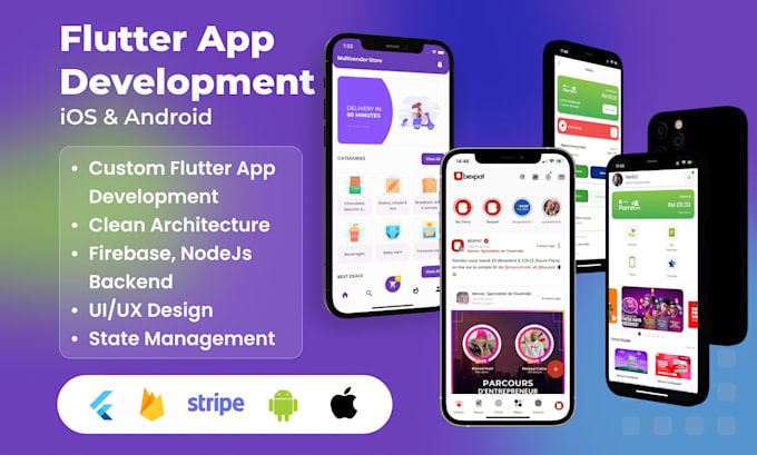 Gig Preview - Develop high quality flutter mobile app, android app, ios app