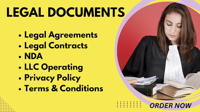 Gig Preview - Write legal contracts, legal agreements, documents llc operating, service, nda