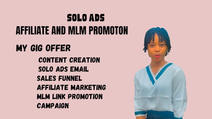 Gig Preview - Mlm sales funnel solo ads mlm promotion mlm marketing mlm website mlm leads