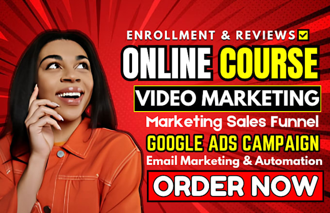 Gig Preview - Do online course promotion, udemy video marketing, google ads, email automation