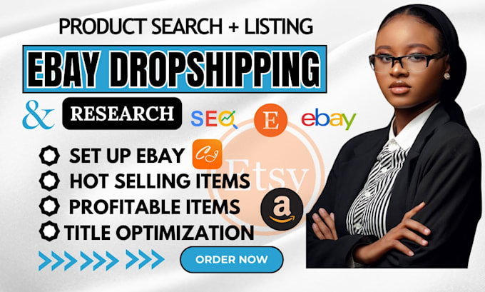 Gig Preview - Do amazon to ebay dropshipping seo product research listing