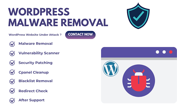 Gig Preview - Wordpress malware removal, hacked website, blacklist removal