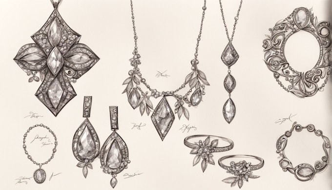 Gig Preview - Create stylish jewelry sketch design for you