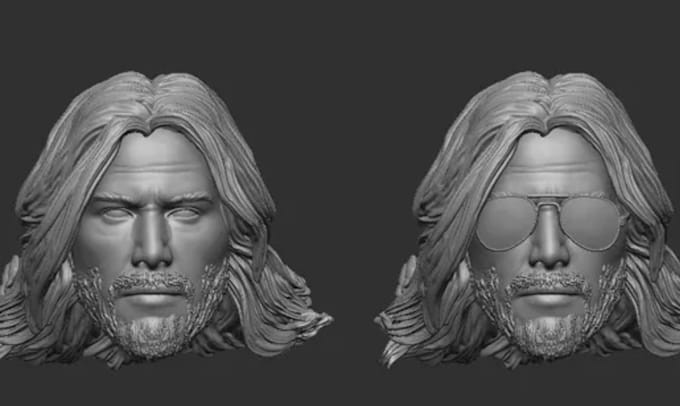 Gig Preview - Sculpt lowpoly hair groom,3d face,headbust, portrait model,printable mask,remesh