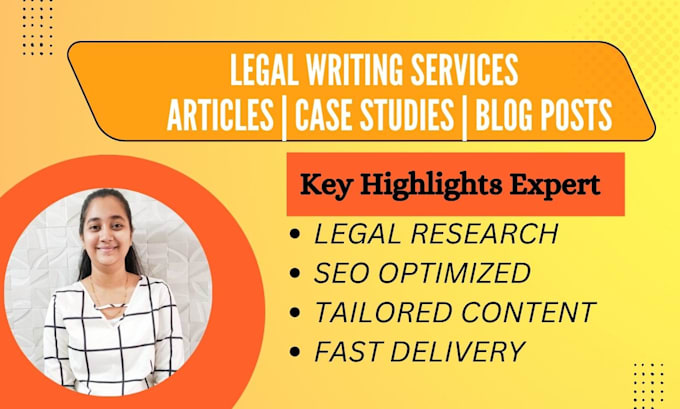 Gig Preview - Write high quality legal articles, case studies and blog post