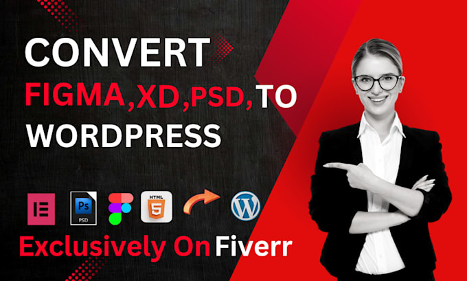 Gig Preview - Convert xd, psd or figma to wordpress website design