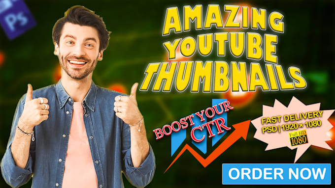 Gig Preview - Create catchy impactful youtube thumbnails