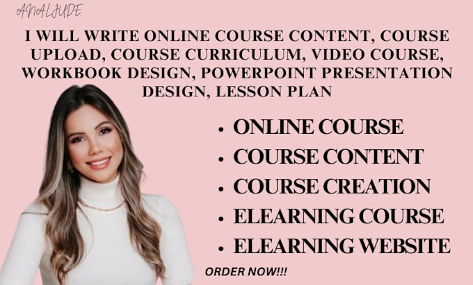 Gig Preview - Online course content, course upload, course curriculum, workbook, lesson plan