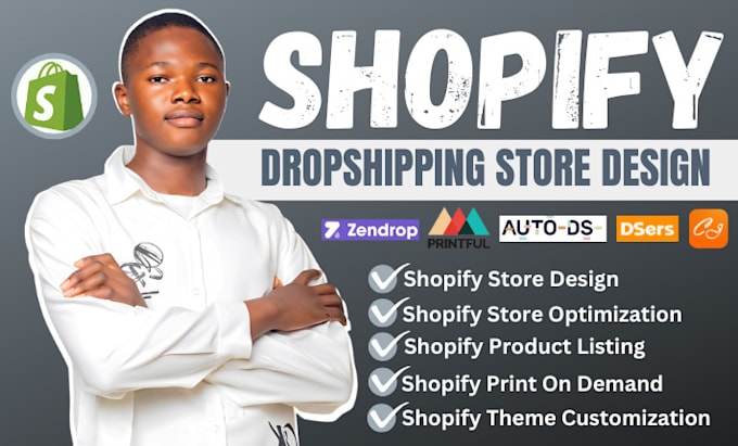 Gig Preview - Create shopify dropshipping store, shopify website development, ecommerce store