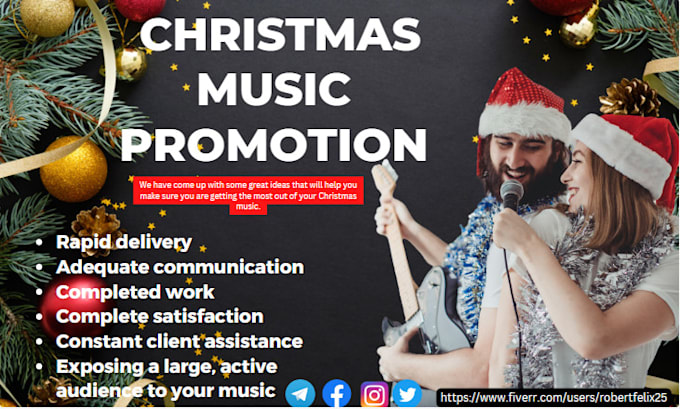 Gig Preview - Promote spotify music organically, christmas music promotion