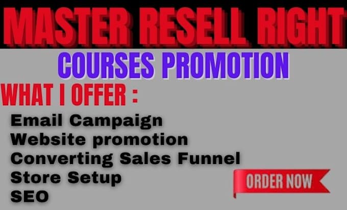 Gig Preview - Promote master resell right courses with use of sales funnel and email marketing