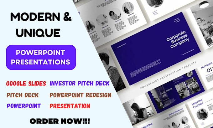 Gig Preview - Design powerpoint presentation, pitch deck, powerpoint template, google slides