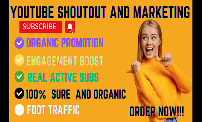 Bestseller - do organic youtube shoutout channel promotion to gain real and active engagement