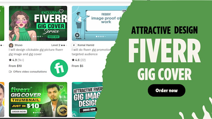 Gig Preview - Design clickable fiverr gig image and gig cover under 2hours