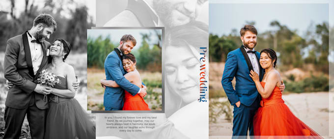 Gig Preview - Love to design wedding photobook , prewedding and travel