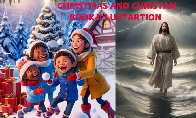 Gig Preview - Illustrate christmas children story book, bible stories, children illustration